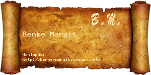 Benke Margit névjegykártya